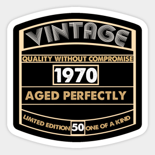 Vintage 1970 Birthday Sticker